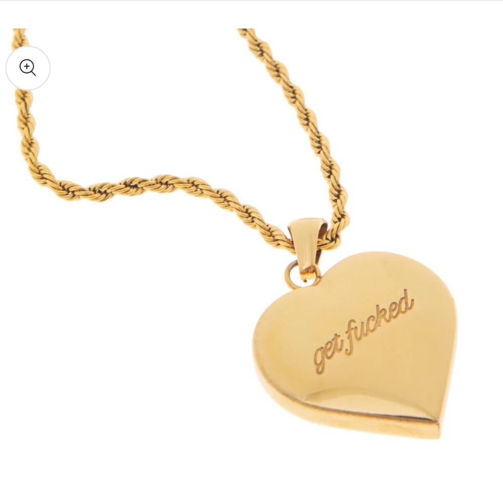 Get F*cked Gold Heart Pendant Necklace